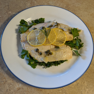 Fish over Steamed Kale