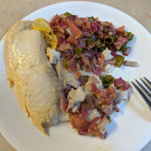 Fish with Crunchy Relish